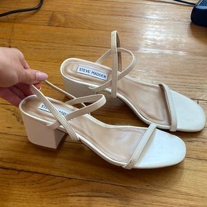Steve Madden Inessa White Block Heel